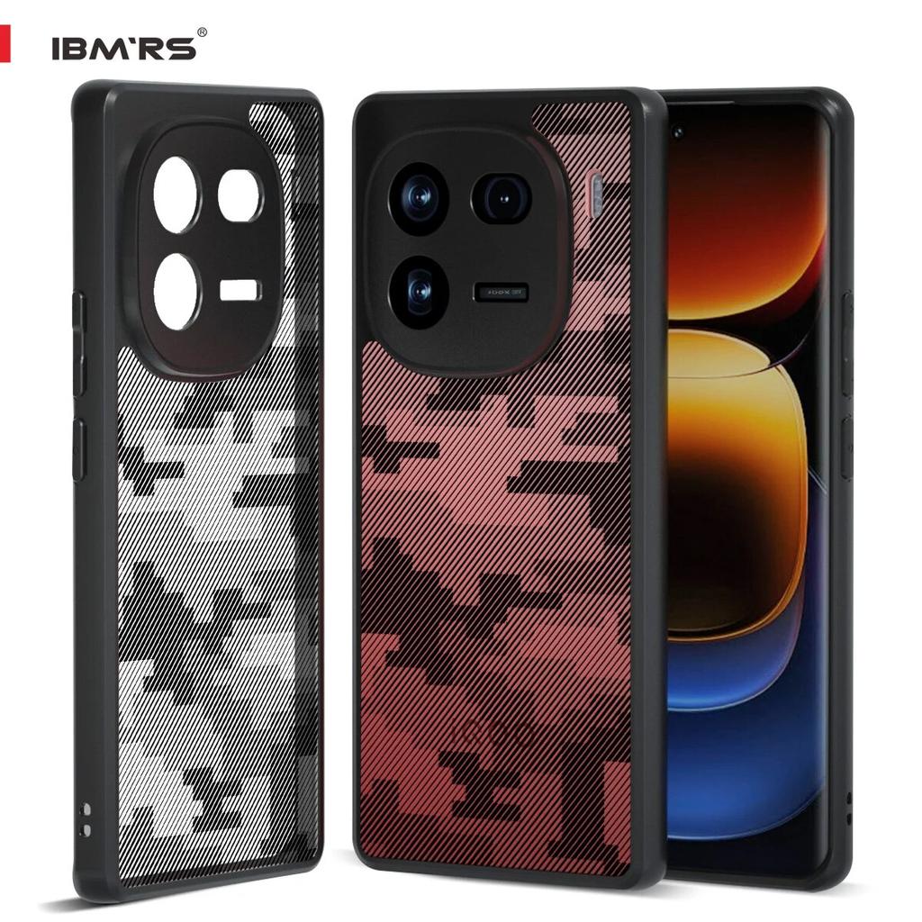 (Comes with Wrist strap)IBMRS (Precise Cutouts for Camera Lenses) For Vivo IQOO 12 Pro Camo Case,Clear Hard Hard Back Shockproof Protective Cover