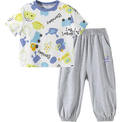 Beibeiyi Boys' Summer Cool-touch T-shirt & Anti-mosquito Pants Set