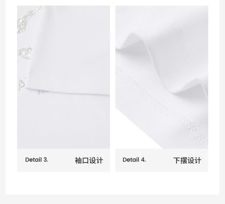 100% Cotton Hot Diamond Logo: Spring/Summer Fashion Personalized Versatile Women's Short sleeved T-shirt