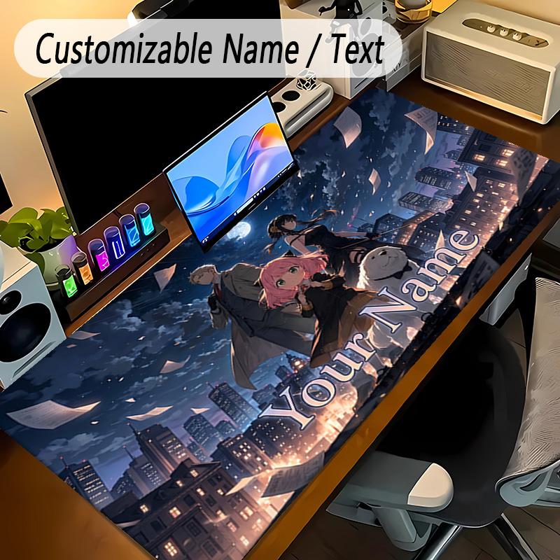 Large Mouse PadSpy × Family Custom Name Text Personalized Desk Mat Non Slip Gaming Pad