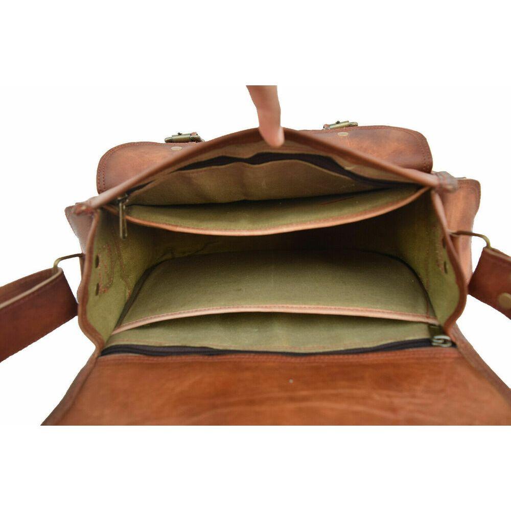 Distress Brązowa Skórzana Torba Damska Torebka Listonoszka Torba Na Ramię