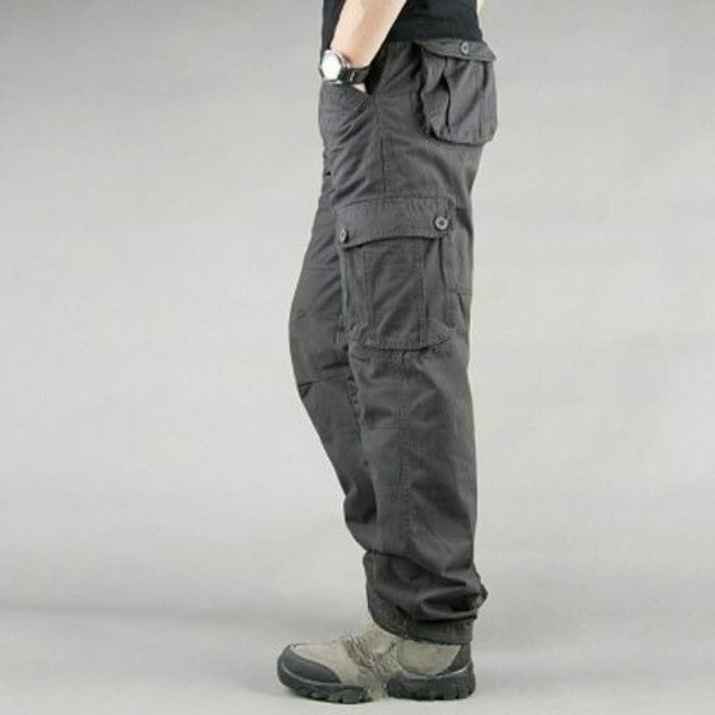 Autumn and Winter Thick Casual Pants Men's Plus Size Overalls Cotton Casual Pants Men