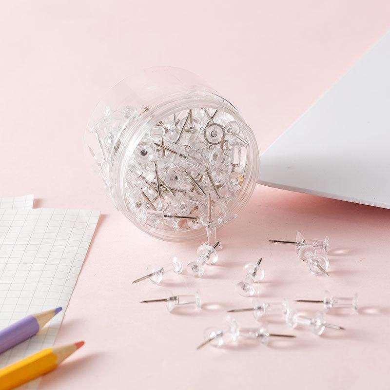 100 szt./pudełko Różne Szpilki do Tablicy Wielokolorowe Plastikowe Szpilki do Wciskania Tablica Korkowa Biuro Szkoła Artykuły Biurowe