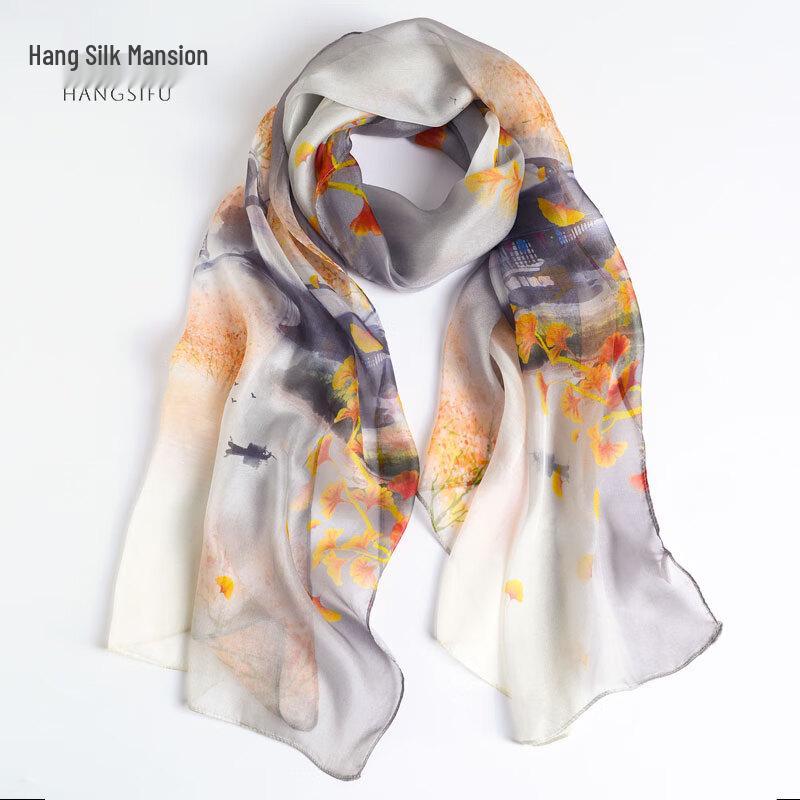 Хан Сифу 100% Шелковый шифоновый шарф-шаль