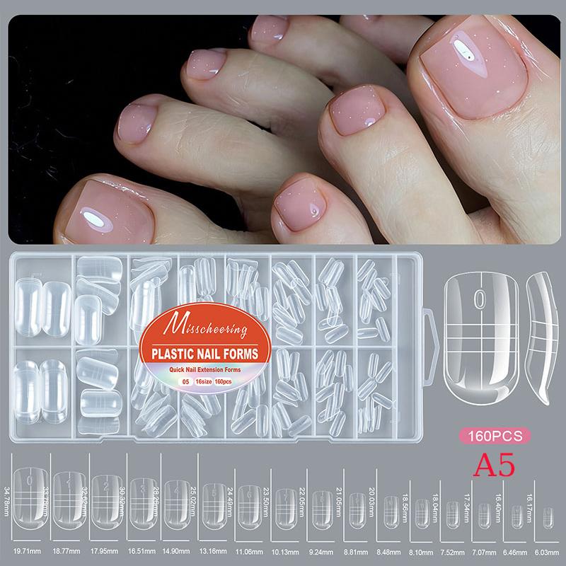 

160pcs/Box Curved Stiletto Nail Dual Form Full Cover Molds For 3d Cat S Claw Sculptural Acrylic Nail Extension
