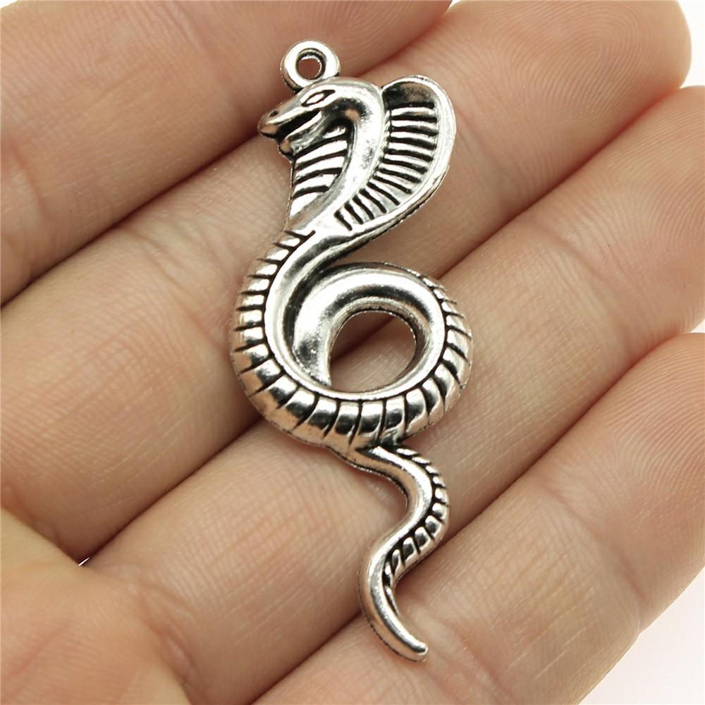 20pcs Animal Snake Charms Cobra Pendant For Jewelry Making DIY Crafts Making Findings Handmade Tibetan Jewelry