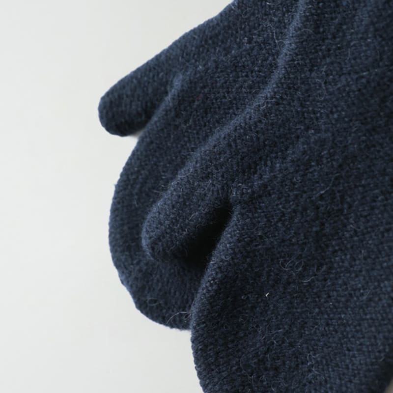 NOTHING WRITTEN Alpaca Knit Mittens (Navy)
