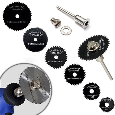 6 Stück HSS Kreissägeblatt-Scheiben für Metall Dremel Rotationswerkzeug + 1 Dorn