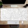 Large Multi-Size Non-Slip Rubber Base Contour, Abstract, Lines Mouse Pad, Stitched Edges Keyboard Desk Mat for School, Office, Home, Gift Fo