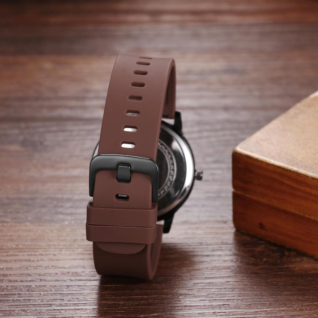 Silikonowy Zegarek Wodoodporny i Analogowy Gumowy Mała Sekunda Akcesoria Prezent Męski, Stylowy Kwarcowy, Pasek, Ornament, Męski - Urodziny, Boże Narodzenie,
