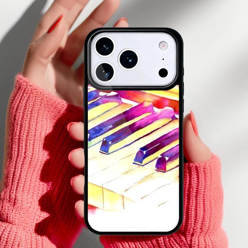 Piano Keys Musical Phone Case for iPhone 17 Air 16e 15 14 13 Pro Max Back Cover for 12 11 Pro Coque