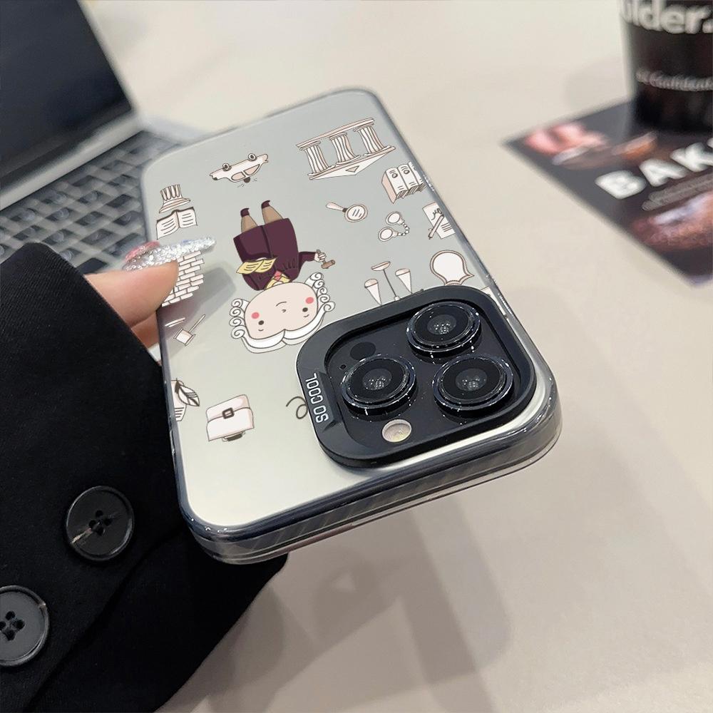 Cartoon Cute Profession Teacher Phone Case Matte Colored Silver For IPhone 17 15 14 16 13 12 11 Pro Max Plus XS X Shockproof Har