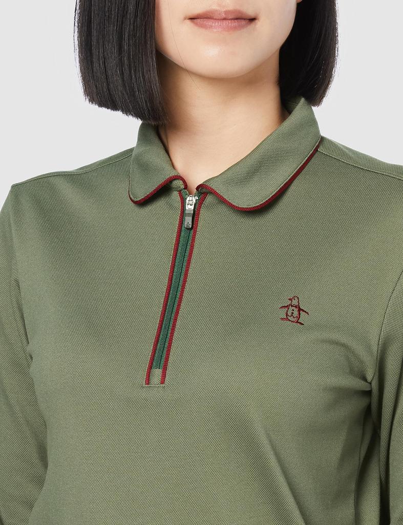 Munsingwear Standard Long Sleeve UVCUT with Heat Classic Made In KH00 Women's Shirt, (UPF 15) Sunscreen, Protection, Design, Japan, Golf, MGWWJB02,