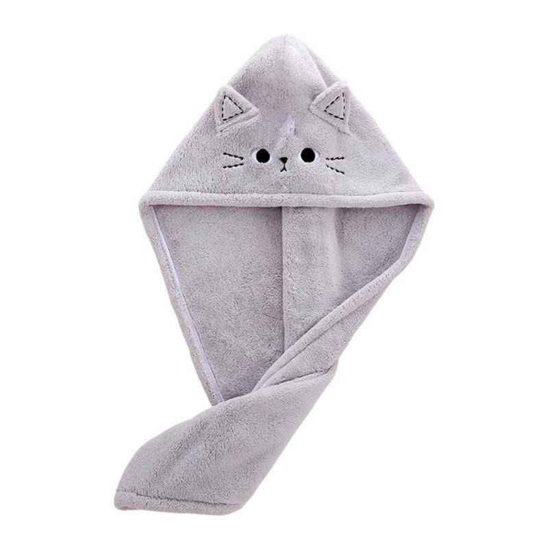 652F Hair Drying Turban Strong Absorbent Coral Fleece Towel for Women Comfortable Anti Frizz Wrap for Kids Women