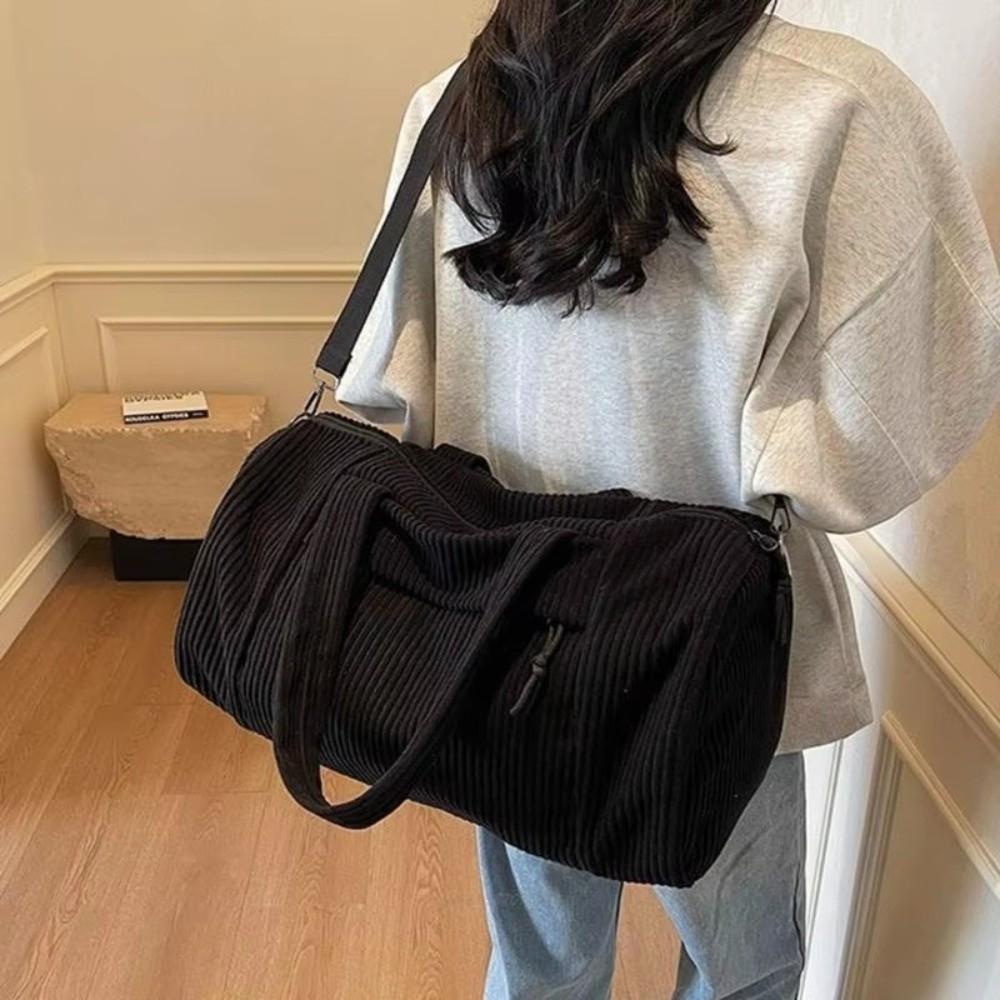 Luxuriöse Cord-Schultertasche für Damen Leichte große Tragetasche Lässige Herbst-Winter-Handtasche