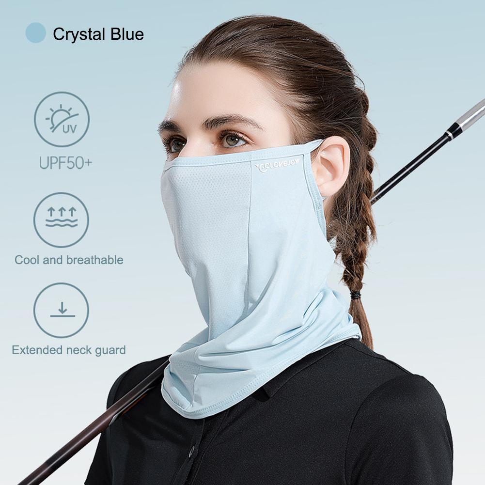 Unisex Face Scarf Breathable Ice Silk UV Sun Protection Mask Soft Adjustable Anti Ultraviolet Thin for Summer Outdoor Activities