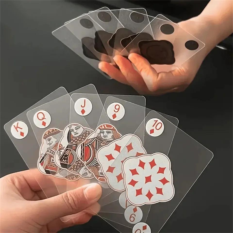 Waterproof Transparent PVC Playing Cards Set for Poker and Card Games with Durable Box Ideal for Blackjack and Euchre