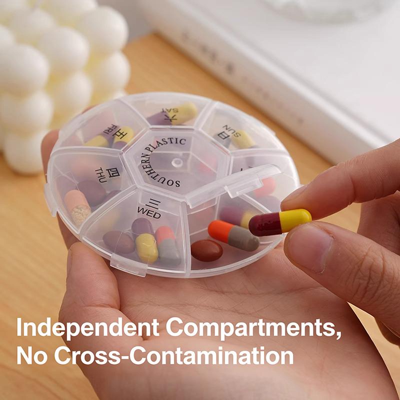 Portable Medication Dispenser For 7-Day Home Medicine Box Week Medication Dispensing Box Travel Portable Medication Storage Box