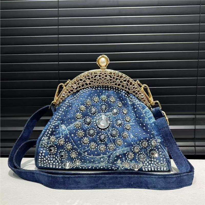 Fashionable Banquet Socialite Diamond Jewelry Handbag Temperament Elegant Lady Single Shoulder Diagonal Cross Bag