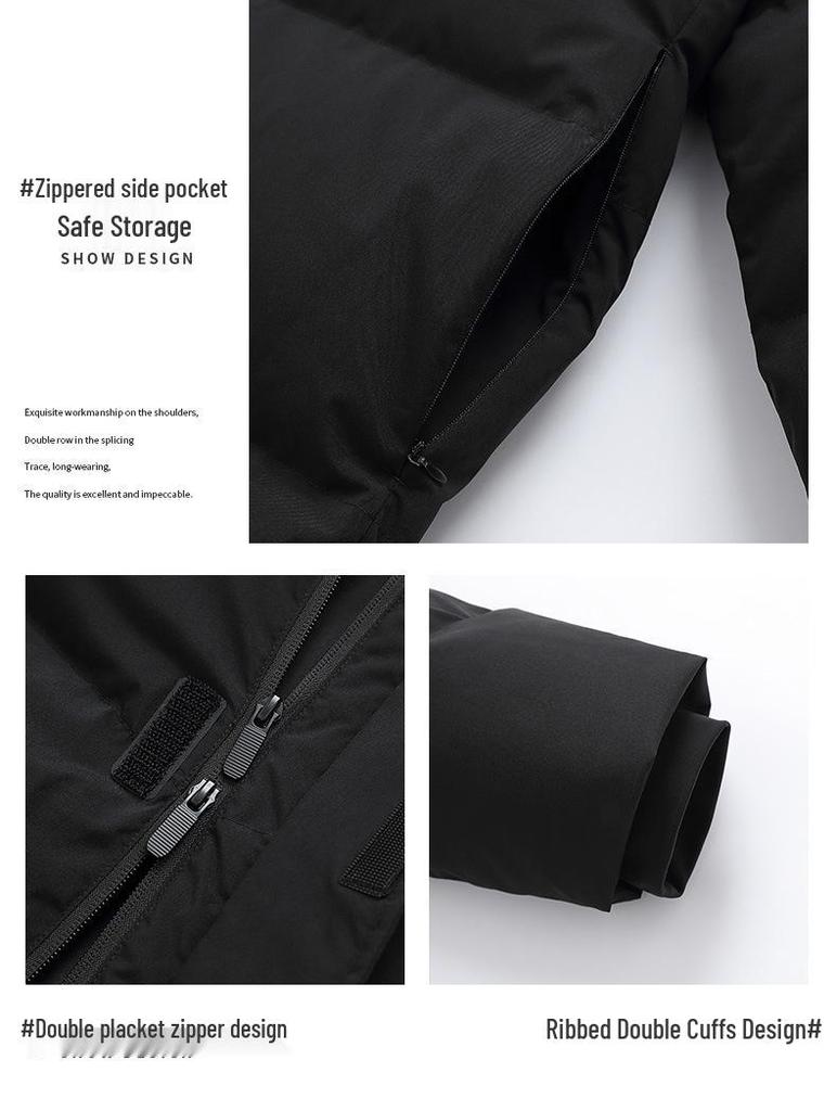 Unisex Long Winter Over-the-Knee Down Coat - Warm & Windproof, Beijing Film Academy Style