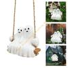 Romantics Ghostly Couple Swing Ornament Resins Halloween Garden Decors Indoor and Outdoor Weather Resistant Hanging Art 55KF