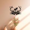 Hunting Moose Metal Wall Sign Personalized Rustic Home Decor Gift for Men