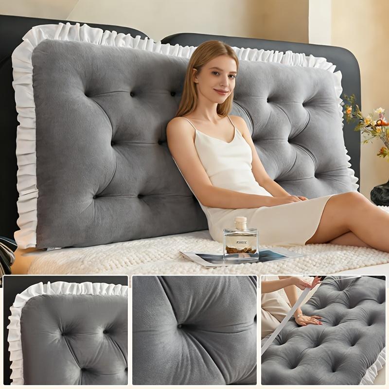 Luxurious Bedroom Crystal Velvet Backrest Pillow, Fashionable Lace Design, Soft And Skin-Friendly, Full And Elastic