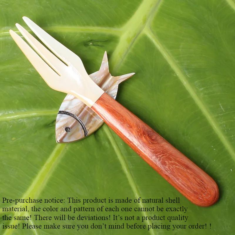 4pcs Natural Shell Spoon Forks Cream Coffee Caviar Spoon Mother of Pearl Seashells Stirring Spoons Teaspoon Crafts Kitchen Tool