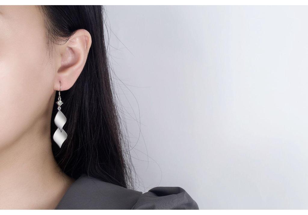Geometric Rhombus Rhinestone Tassel Earrings for Women - Trendy Ear Hooks, Super Fairy Fashion Style