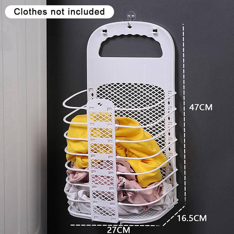 Plastic Storage Frame Foldable Dirty Clothes Basket Household Non Perforated Bathroom Wall Mounted Laundry Basket Clothes Basket