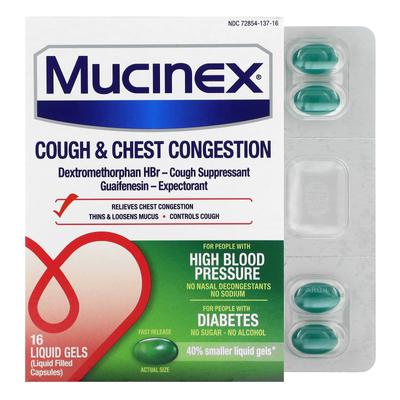 Cough and Chest Tightness, Immediate Release, Liquid Gel, 16 Tablets