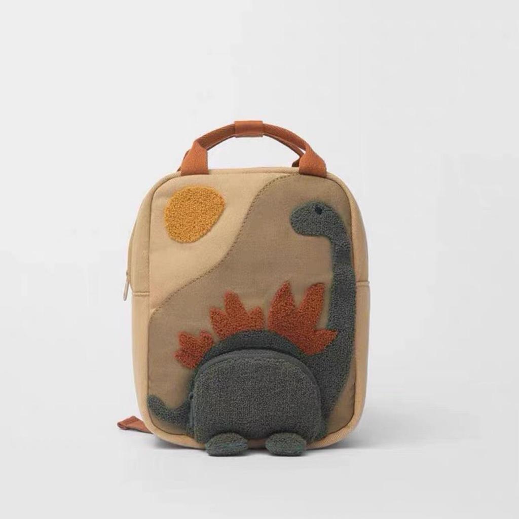 Lightweight Dinosaur Backpack for Kids - Canvas Animal Travel and School Bag