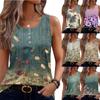 Womens Tank Tops Summer Sleeveless Tops Loose Button Shirts Neck Dress Casual Vest Clothes