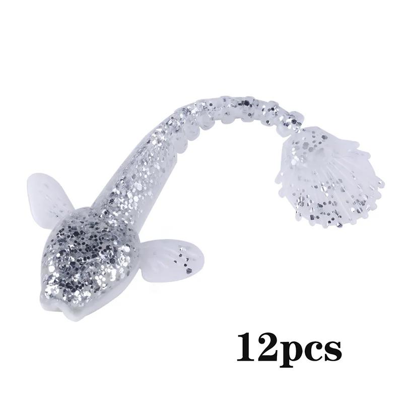 Soft Lure 4.5g 3.5in 90mm 12PCS/Lot Fishing Swimbait Lure Set Tail Worm Saltwater/Freshwater Fishing Baits