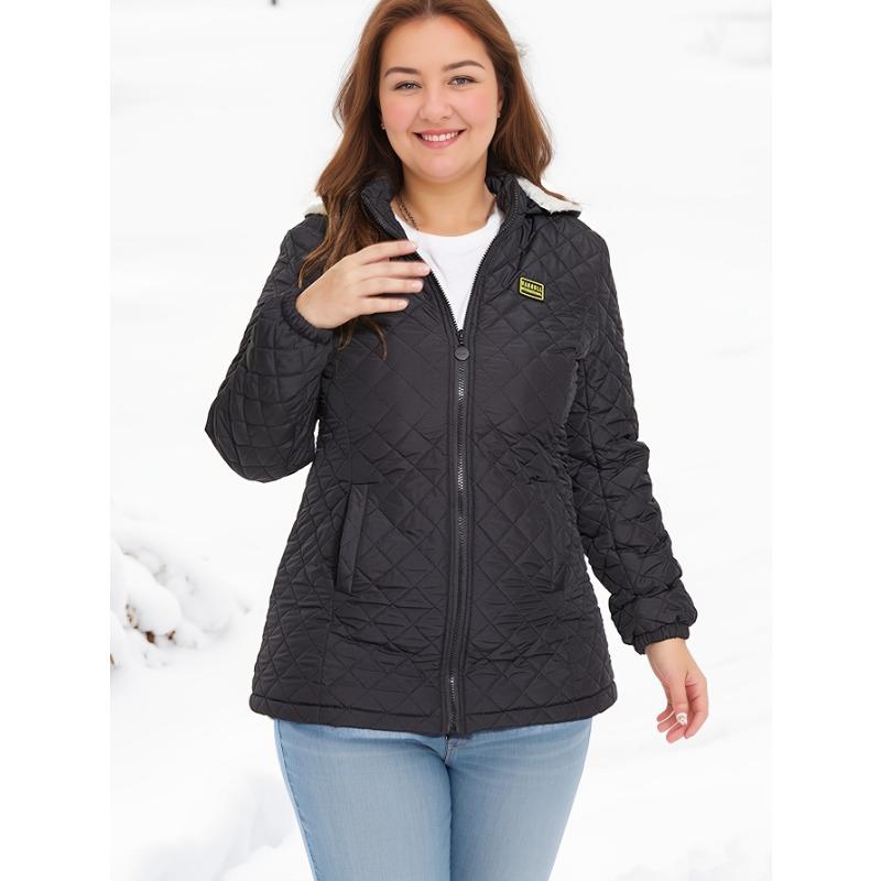 Oversized Women's Autumn and Winter Fleece Hooded Jacket Long Sleeve Coat Outerwear