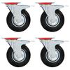 Swivel Casters with Double Brake 4 Pcs 125 Mm