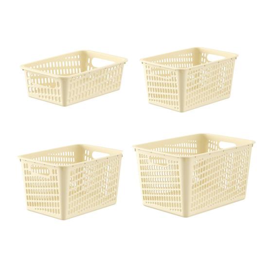 

4 шт. корзины для хранения с ручкой, большой вместимости, полые, дышащие, штабелируемые, декоративные контейнеры для хранения игрушек и одежды Sets