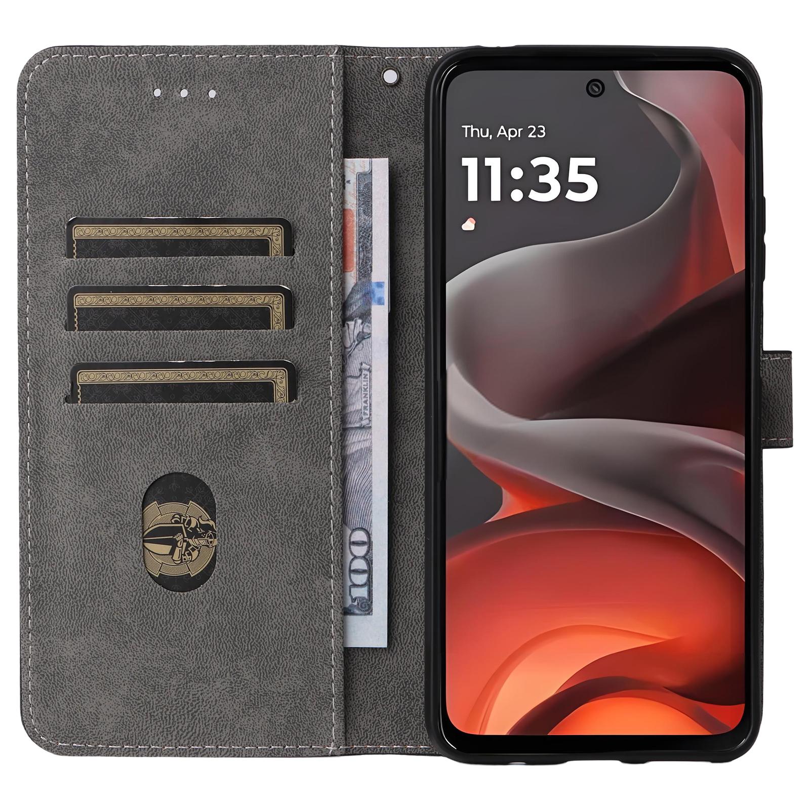 

For Motorola Moto G15 Power 4G/G15 4G Wallet Case RFID Blocking PU Leather Cover Stand View Purple