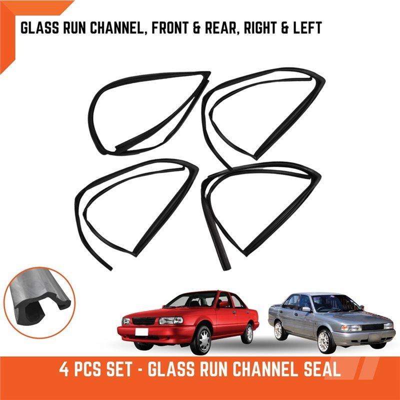 Durable-For Nissan Sentra B13 90-94 4 Door Glass Weatherstrip Channel Seal Strip 80330-50Y17 80331-50Y17 8033150Y16 80330-50Y16