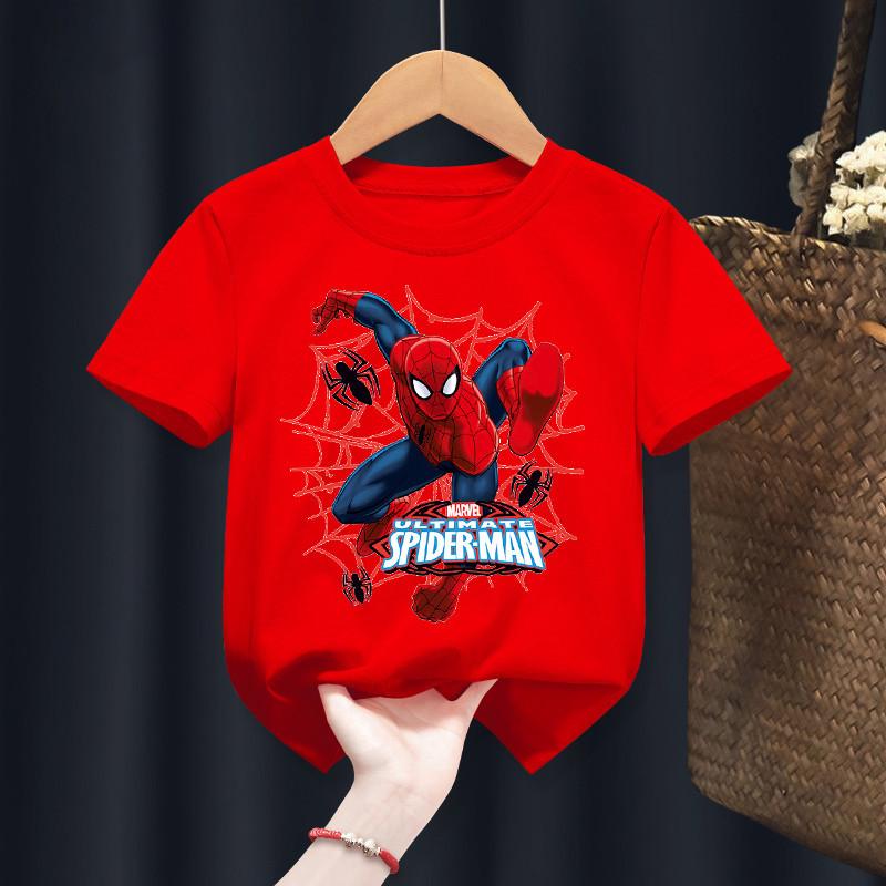 Spider Man short sleeved T-shirt, boys' top, fashionable
