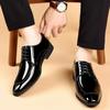 Men Dress Shoes Patent Leather Men Shoes  Pointed Toe Oxford Shoes Men Wedding Party Shoe Business Soft Sole Casual Shoe