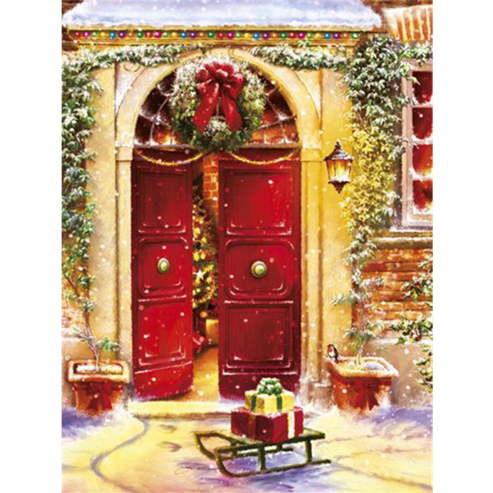 Diamond Painting Full Square Christmas Diamond Embroidery Sale Door Mosaic Landscape Handicraft Handmade Gift