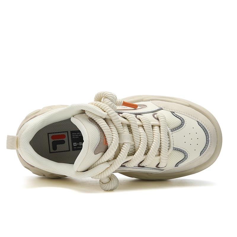 FILA BROOK 2 Abrasion Resistant Lightweight Height Increasing Low top Skateboard Shoes Women's Antique White F12W541201FAA