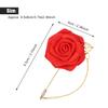 8PCS Simple Beautiful Ribbon Metal Golden Leaf Chain Bridal Rose Flower Brooch Pin Decoration