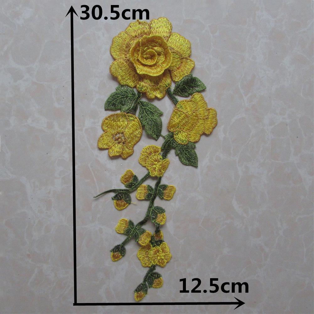 Yellow I Polyester Embroidery Three-Dimensional Flower Diy Collar Lace Decal Decoration Repair Clothes Clothing Accessories Accessories
