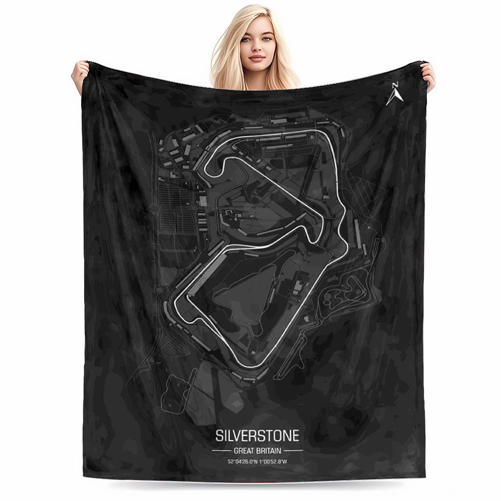 "Silverstone Circuit Map Design Keep warm, Keep warm Keep warm suitable for living room and bedroom sofas"