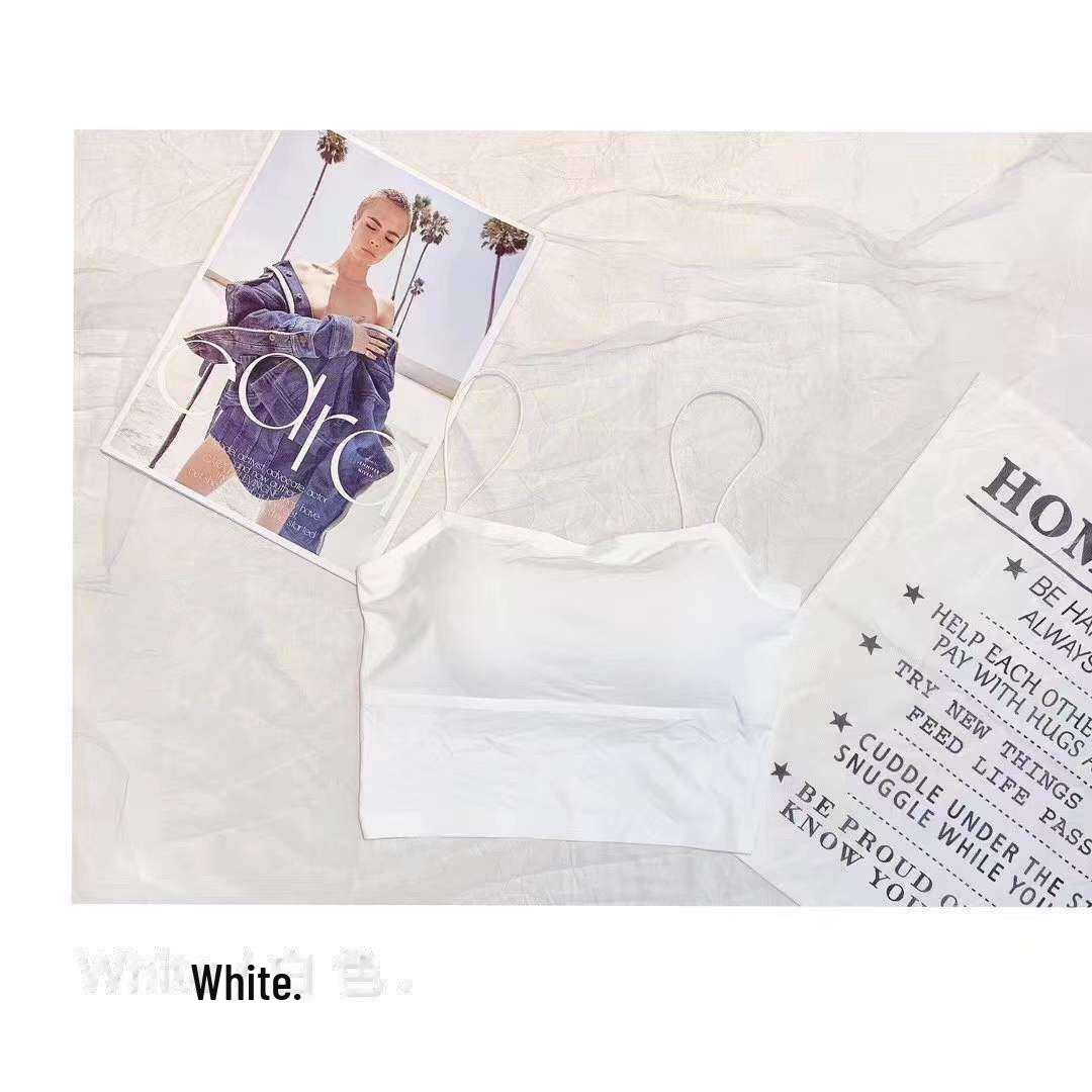 

Бесшовная кофточка из ледяного шелка: Красивый дизайн картины маслом с открытой спиной, топом-трубой и без стального кольца для женщин One size (fits 80-130 jin)