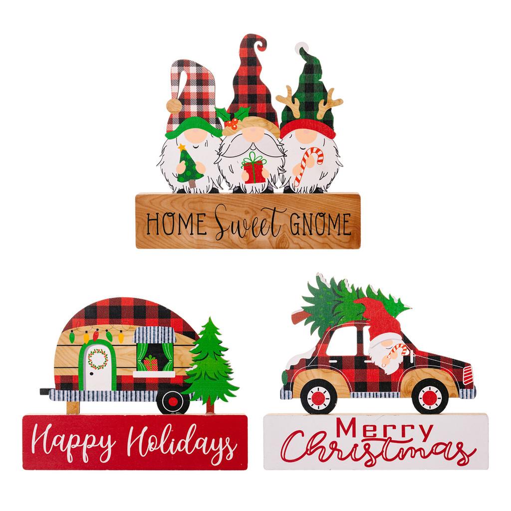 Christmas Gnome Unique Wooden Decoration For Cheerful Home And Vehicle Holiday Setup