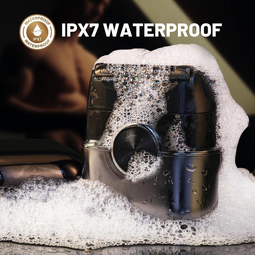 Electric Foil Shavers for Men with 4 Floating Blades & Big LED Display, 2 Gears Adjustable, IPX7 Waterproof Wet/Dry, USB Type C