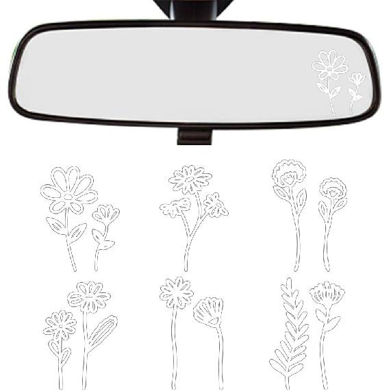 OLYCRAFT 5 Styles/1 Sheet Rearview Mirror Decal Cat Shape Car Window Stickers Car Side Mirror Sticker Removable Waterproof PVC Sticker for Car